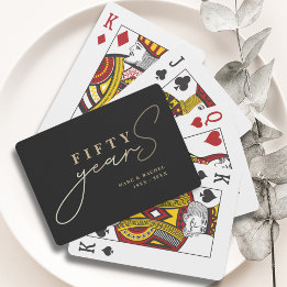 Svarta favoriter i Guld vid femtioårsdagen Bröllop Casinokort