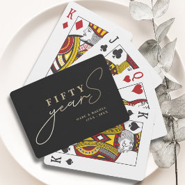Svarta favoriter i Guld vid femtioårsdagen Bröllop Casinokort