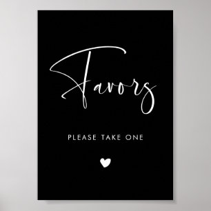 Svarta favorittecken för elegant och moderna bröll poster