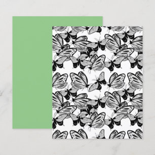 Svarta fjärilar Vitt Scrapbookpapper