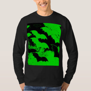Svarta Fladdermöss under flygning, Grönt T Shirt