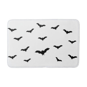 Svarta fladdermöss & vita söta Halloween-chic Badrumsmatta