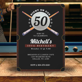 Svarta Födelsedagsfesten Bassäng Billiards på 50:e Inbjudningar