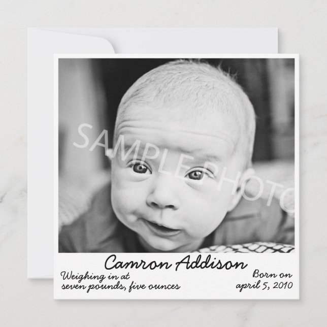 Svarta födelsemeddelandet meddelande (Framsida)