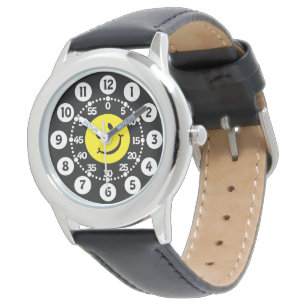 svärta, för gult & för vit det lyckliga armbandsur