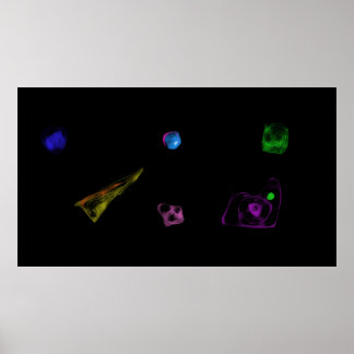 Svarta föremål minimalistisk målning poster