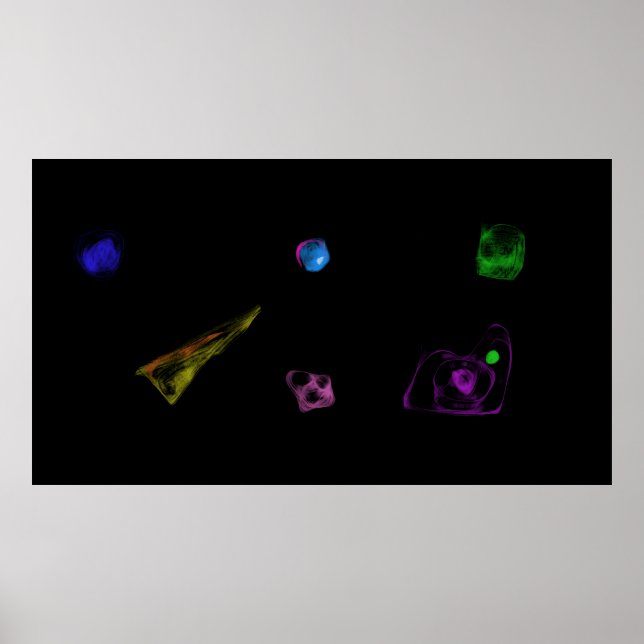 Svarta föremål minimalistisk målning poster (Framsidan)