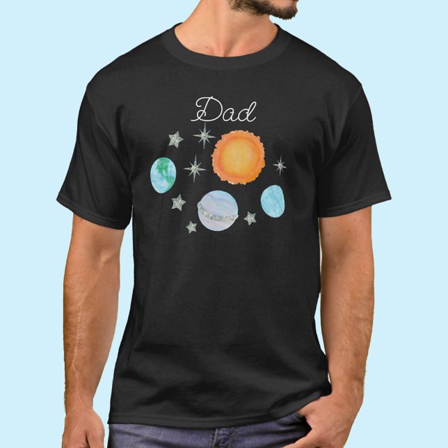 Svarta första Resa runt Sol Pappa 1:a födelsedag T Shirt (Skapare uppladdad)