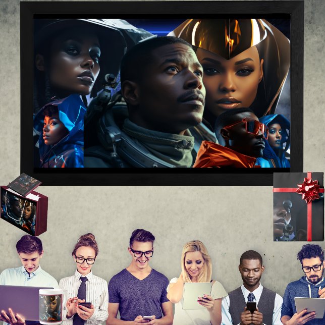 Svarta framtida Poster Fleecefilt (Get the full "Black Future" collection at  https://bit.ly/BlackFutureZazzle)