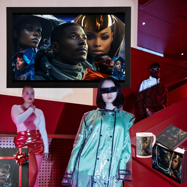 Svarta framtida Poster Presentpapper (Get the full "Black Future" collection at  https://bit.ly/BlackFutureZazzle)