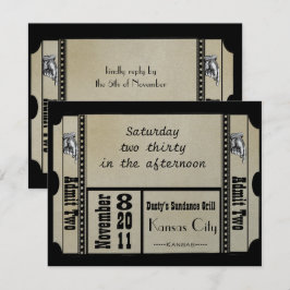 Svarta funky texturerade virvlar bröllopssvarskort inbjudningar