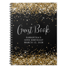 Svarta Glitter, 40:e födelsedagsgästen, guld Anteckningsbok