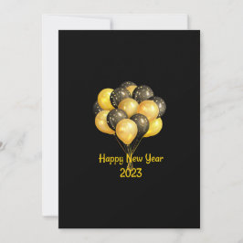 Svarta Gott nytt år 2023 Inbjudningar