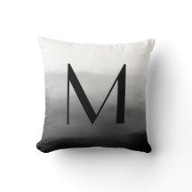 Svarta Grått Vit Ombre Personlig Monogram