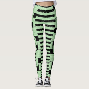 Svarta & Gröna Leggings Långa