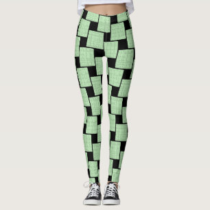 Svarta & Gröna Leggings Långa