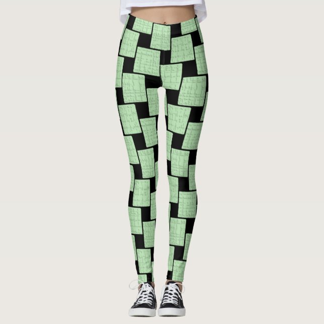Svarta & Gröna Leggings Långa (Framsida)