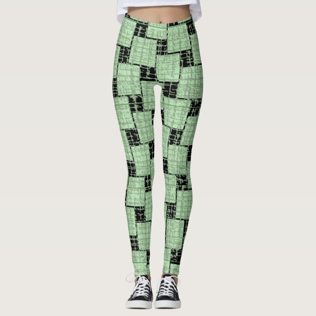 Svarta & gröna Leggings Långa (Framsida)