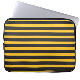 Svarta gula horisontella linjer Geometrisk Bie Dju Laptop Fodral