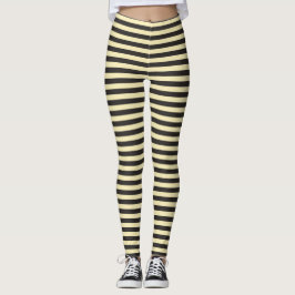 Svarta gula ränder leggings