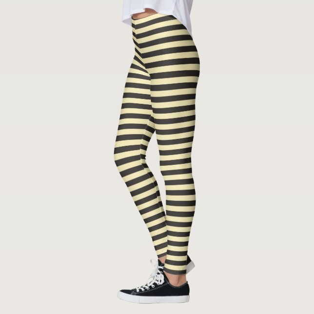 Svarta gula ränder leggings (Vänster)