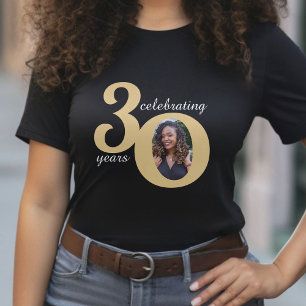 Svarta & Guld 30 foto 30 år 30års födelsedag T Shirt