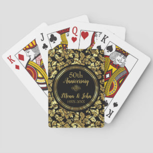 Svarta & Guld 50:e Bröllop-årsdagen Casinokort