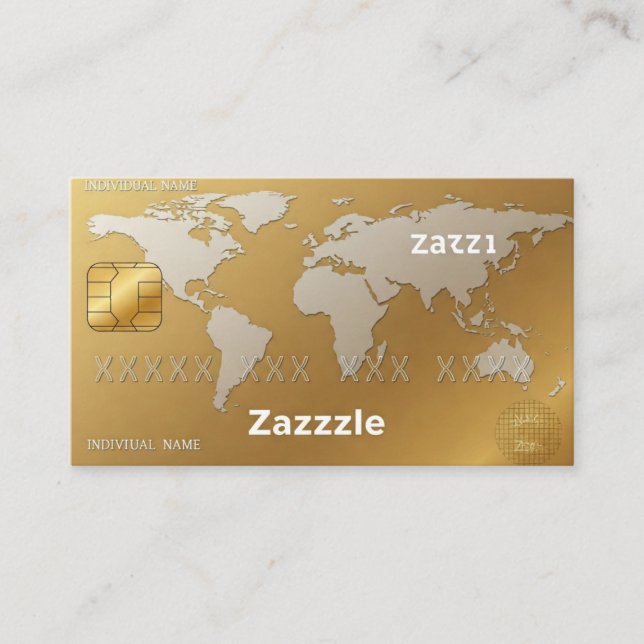 Svarta Guld-Affärskorten Visitkort (Framsida)