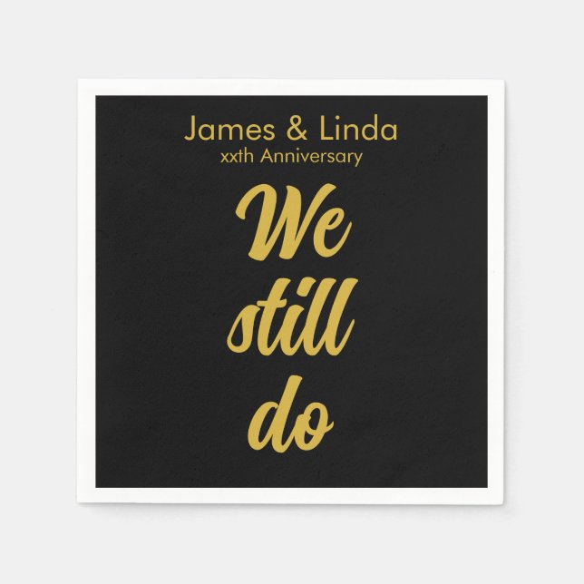 Svarta Guld-årsdagen Party Serviette Vi gör fortfa Pappersservett (Framsidan)