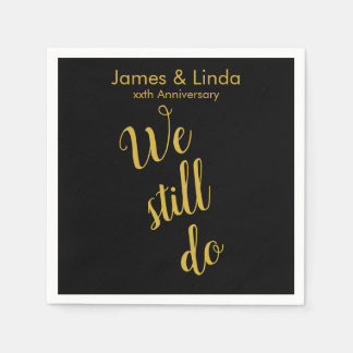 Svarta Guld-årsdagen Party Serviette Vi gör fortfa Pappersservett