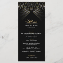 Svarta Guld Art Deco Strängljus Platt Meny