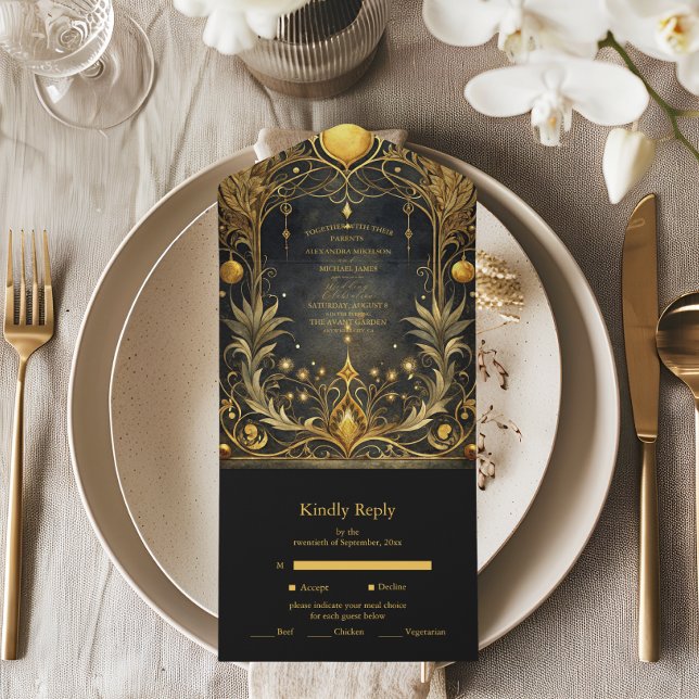 Svarta Guld Art nouveau Bröllop (Skapare uppladdad)