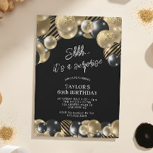 Svarta Guld Ballonger Överraskning 60-årsdag