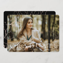 Svarta Guld Blommigt Photo Studenten-meddelande