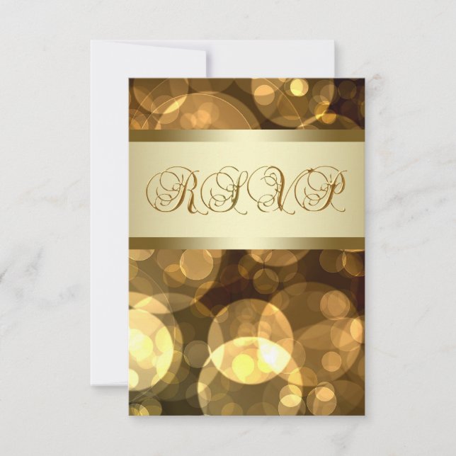 Svarta Guld Bubblor RSVP OSA Kort (Framsida)