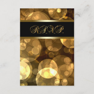 Svarta Guld Bubblor RSVP OSA Kort