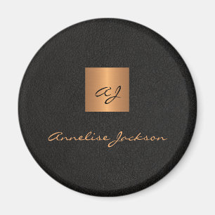 Svarta guld elegant personlig monogram namn magnet