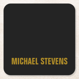 Svarta Guld Färg-Professionellen Lägg till Namn Underlägg Papper Kvadrat