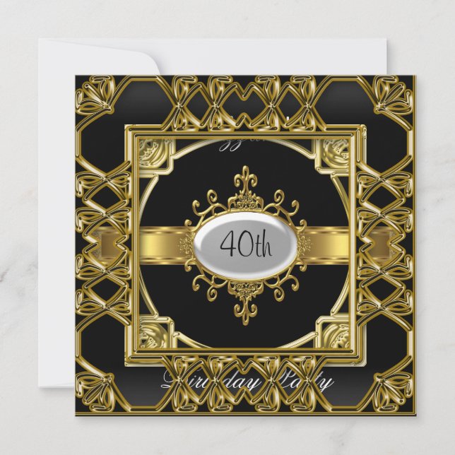 Svarta Guld Födelsedagsfest inbjudan Svarta Guld (Framsida)