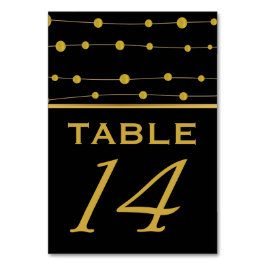 Svarta, guld foil pärlor, det moderna bordsnumret  bordsnummer