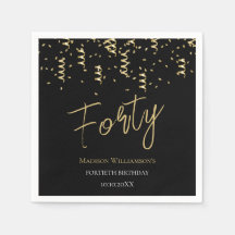 Svarta & Guld fyrtio minimala 40:e födelsedagen Pa