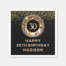 Svarta Guld Glitter 30års födelsedag Firande