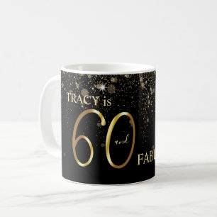 Svarta Guld Glitter 60:e födelsedagen Kaffemugg