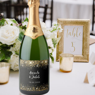Svarta guld glitter bröllop