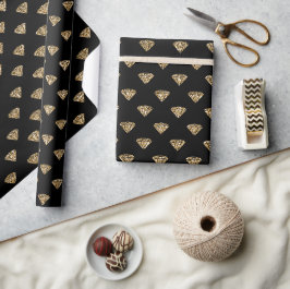 Svarta Guld Glitter-diamanter Presentpapper
