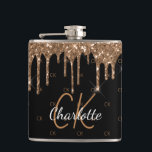 Svarta guld glitter droppar i monogram gnistra ele fickplunta<br><div class="desc">En klassisk svart bakgrund med faux guld glitter droppar,  färgdroppstift. Anpassa och lägga till namn och monogram initialer. Namn är skrivet med ett gyllene,  modernt handskript i stil. Ditt monogram initialer som bakgrund mönster. Vitt och guldfärgat brev. Perfekt för födelsedag,  möhippor och möhippor!</div>