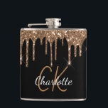 Svarta guld glitter droppar i monogram gnistra ele fickplunta<br><div class="desc">En klassisk svart bakgrund med faux guld glitter droppar,  färgdroppstift. Anpassa och lägga till namn och monogram initialer. Namn är skrivet med ett gyllene,  modernt handskript i stil. Vitt och guldfärgat brev. Perfekt för födelsedag,  möhippor och möhippor!</div>
