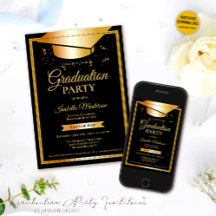 Svarta Guld Glitter-Studentfesten