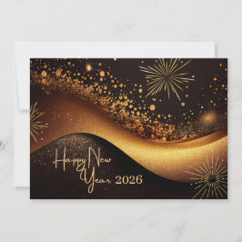Svarta Guld Gott nytt år Julkort