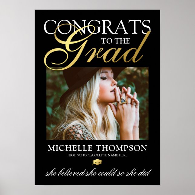 Svarta Guld Gratulerara Student Poster (Framsidan)